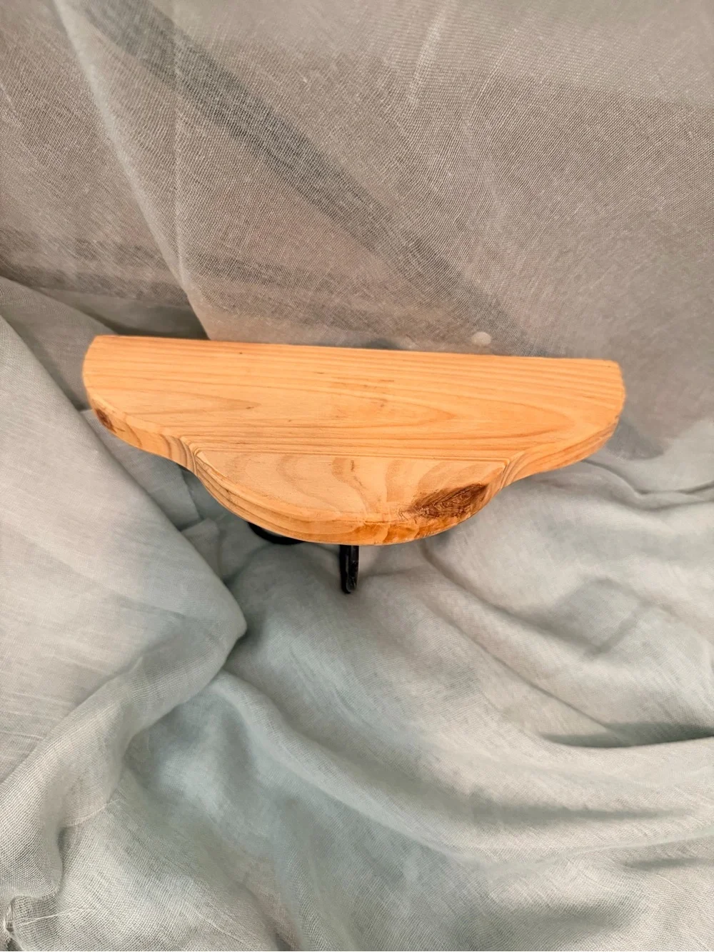 Natural Wood Wall Shelves with Black Scroll Brackets - Rustic Home Wall Decor